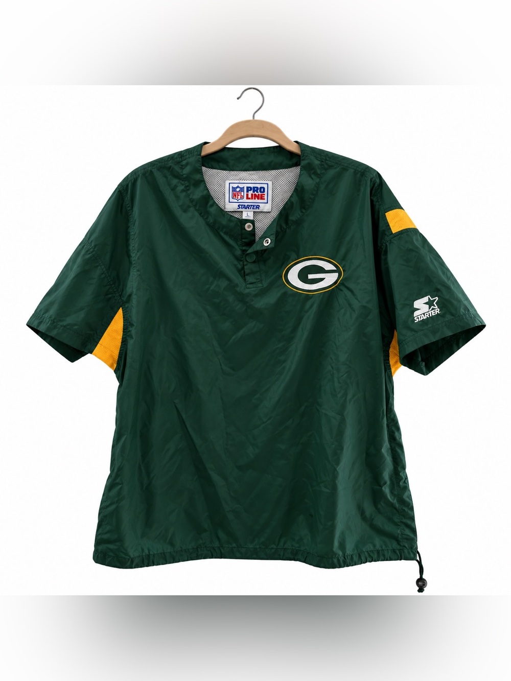 Vintage 90s Green Bay Packers Starter NFL Pro Line Short Sleeve Pullover Jacket